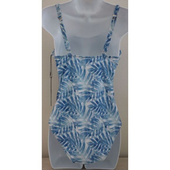 Catherine Malandrino Sz M Leafs Cascade Print Side Ruching 1-Pc Swimsuit $120 - Picture 2 of 10